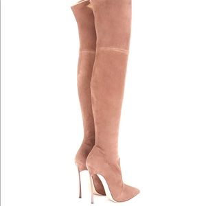 CASADEI BLADE Over-knee Stretch Suede Boots 37,5